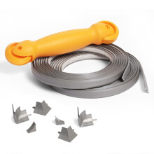 InstaTrim selvkl?bende fleksibelt st?bte trims?t - Hurtig nem installation med professionelle resultater - 20 fod gr? 1/2"""" fugeb?ndsapplikatorv?