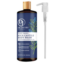Dr. Jacobs Naturals Castile Peppermint All-Natural Body Wash fr feuchtigkeitsspendende trockene und empfindliche Haut mit pflanzlichen Inhaltsstoffe
