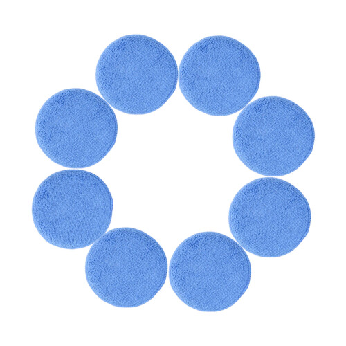Almofada aplicadora de cera com detalhes de microfibra Polyte, pacote com 8 (azul 5 pol.) 2