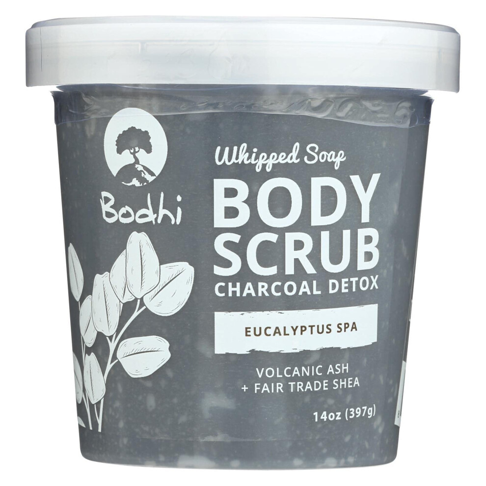 Bodhibars Bodhi Handmade Soap Eucalyptus Spa Charcoal Detox Whipped Soap Body Scrub 14 Oz