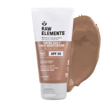 Raw Elements Tinted Daily Face Moisturizer All-Natural Mineral Sunscreen | Non-Nano Zinc Oxide  95% Organic  Reef Safe  SPF 30  in Bio-Resin Tube