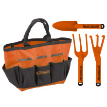 Black & Decker Vierdelige Tuinset voor Kinderen - Tuin Gereedschapstas voor Plastic Handgereedschap