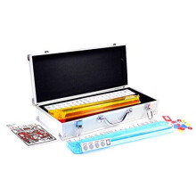 usamjtable Amerikanisches Mahjong-Set, 166 Spielsteine, 4 All-in-One-Schieber-Rack-Kombination (Aluminiumgehuse)