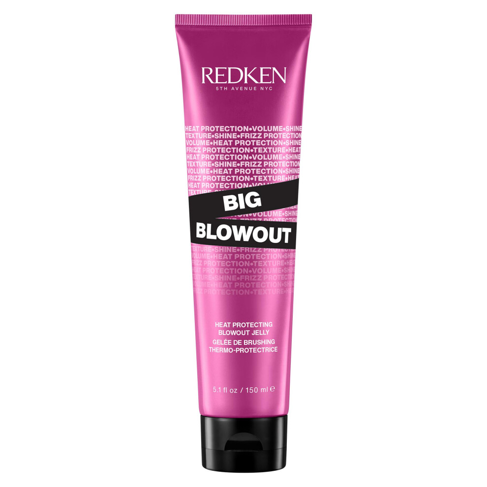 Redken Big Blowout Heat Protection Jelly Serum | Offers Shine and Texture | Frizz Control | Volume for Fine Hair | Blowdry Gel | For All Hair Typ