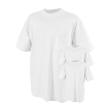 Jerzees Herren Dri-Power Kurzarm-T-Shirt (Tasche und ohne Tasche, 3er-Pack, Wei, Gre L).
