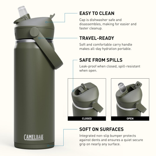 CamelBak Camelbak Thrive Flip Stroh isoliert Edelstahlwasserflasche Moos 20oz 1