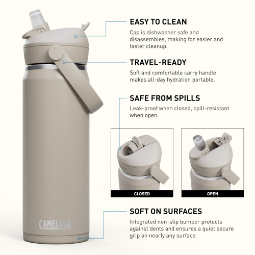 CamelBak CamelBak Thrive Flip Straw Geïsoleerde RVS Waterfles Stone, 20oz 1