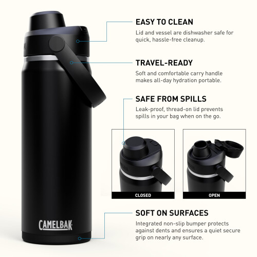 CamelBak CamelBak Thrive Chug Geïsoleerde RVS Waterfles Zwart, 20oz 1