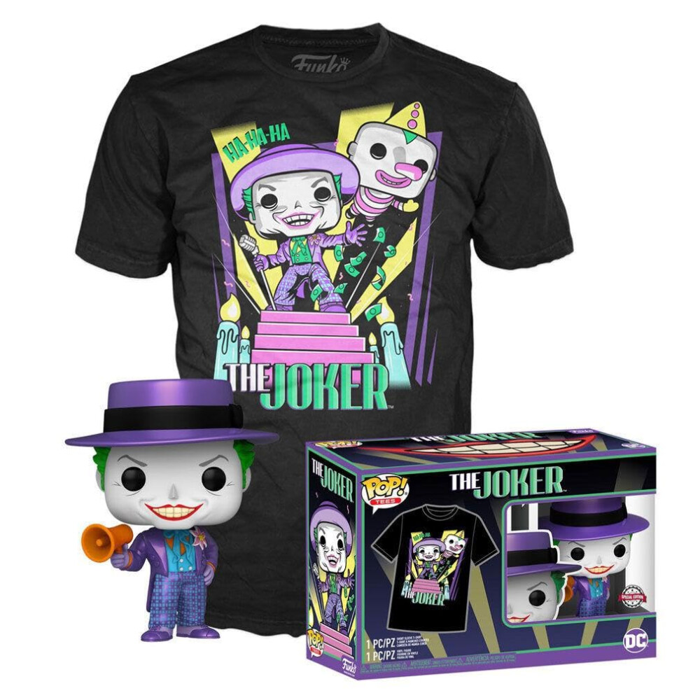 DC Comics Funko Pop! & Tee Box Batman 89 Joker avec des chemises de taille m