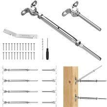 Stahl DN Mate 6 Sets T316 Edelstahlverstellbarer Winkel von 0 bis 180 Passform fr 1/8 """" Kabelgelnder -Kit/Hardware fr Holzpfosten -Swage -Spa