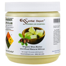 Essential Depot Shea Butter - Klasa A - 16 uncji - 1 funt - Organiczne - nieokrafinowane - w zamykanym bezpieczenstwie zapieczetowanym sloikiem H