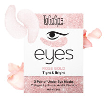 ToGoSpa Rose Gold EYES Dark Circle Warrior | Premium Clean Anti-Aging Gel Pads with Collagen Hyaluronic Acid Aloe Vera Vitamins C & E 1 Pack