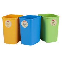CHRAVER ECO Friendly Set von 3 Recycling -Behltern - Plastikbehlter fr Papierglas und Plastik (3 x 25 l)