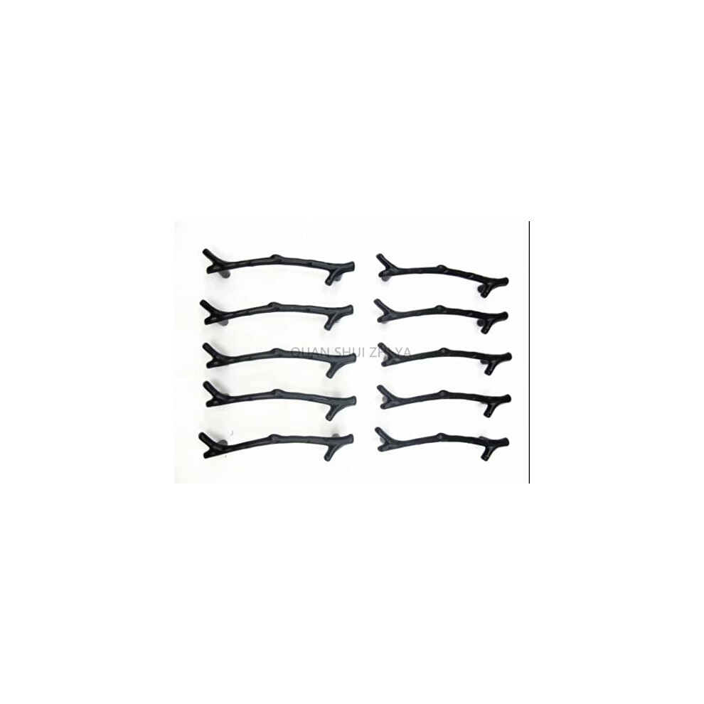 Leasiczg 10Pcs Zinc Alloy Black Twig Branch Decorative Cabinet Wardrobe Furniture Door Drawer Knobs Pulls Handles Hardware(10Pcs Black Pulls) 3254879658412