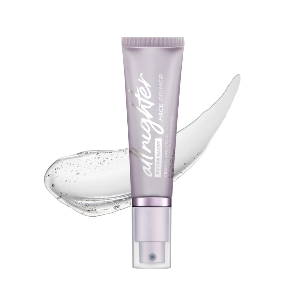 Urban Decay All Nighter Extra Glow Face Primer Dewy Finish Smoothing & Hydrating Base For Foundation Face Makeup Hyaluronic Acid & Agave Extra