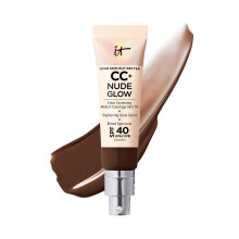 IT Cosmetics CC+ Nude Glow Lightweight Foundation + Glow Serum mit LSF 40  Mit Niacinamid-Hyaluronsure und Grntee-Extrakt  Deep Mocha  1,08 fl o