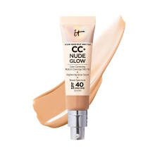 IT Cosmetics CC+ Nude Glow Lightweight Foundation + Glow Serum mit LSF 40  Mit Niacinamid-Hyaluronsure und Grntee-Extrakt  1,08 fl oz