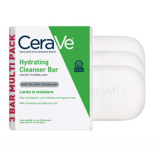 Cerave Hydrating Cleanser Bar | Seifenfreier Krper- und Gesichtsreiniger mit 5% Feuchtigkeitscreme | Duftfrei | 3-pack 4,5 Unze jeweils