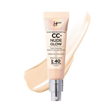 IT Cosmetics CC+ Nude Glow Lightweight Foundation + Glow Serum mit LSF 40  Mit Niacinamid-Hyaluronsure und Grntee-Extrakt  1,08 fl oz