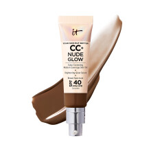 IT Cosmetics CC+ Nude Glow Lightweight Foundation + Glow Serum mit LSF 40  Mit Niacinamid-Hyaluronsure und Grntee-Extrakt  Neutral Deep  1,08 fl