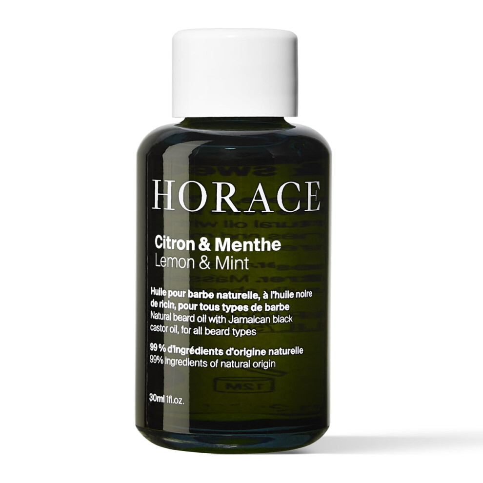Horace Cream Lemon & Mint Beard Oil For Men - Conditioner With Argan Oil - Gentle Beard Care For All Skin Types - Citrus Aromatic Scent 1 Fl.oz