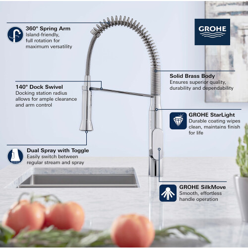 Grohe Grohe K7 Medium Semi-Pro Single-Handle Standard Kitchen Faucet 2