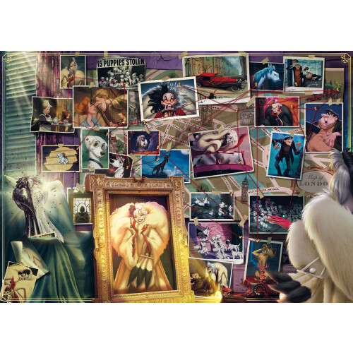 Ravensburger Quebra-cabeça - RAVENSBURGER - Cruella d'Enfer - 1000 peças - 70 x 50 cm - Relaxamento e descontração