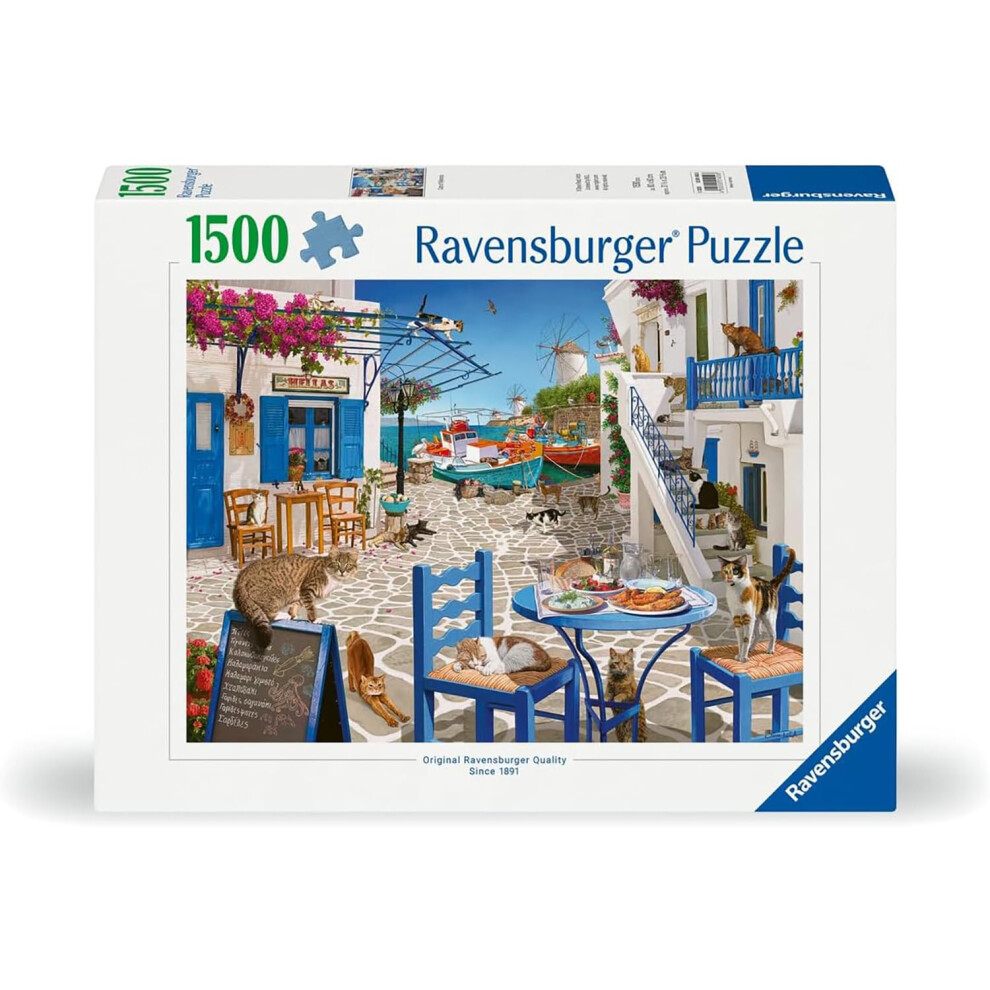 Ravensburger Cats Of Mykonos 1500 Piece Jigsaw Puzzle | Great Group Activity | Renowned Brand | Fsc-Certified Material