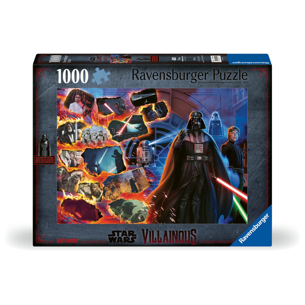 Ravensburger Star Wars Villainous: Darth Vader And Figurine 1000 Piece Jigsaw Puzzle For Adults - 12001119 - Handcrafted Tooling Made In Germany