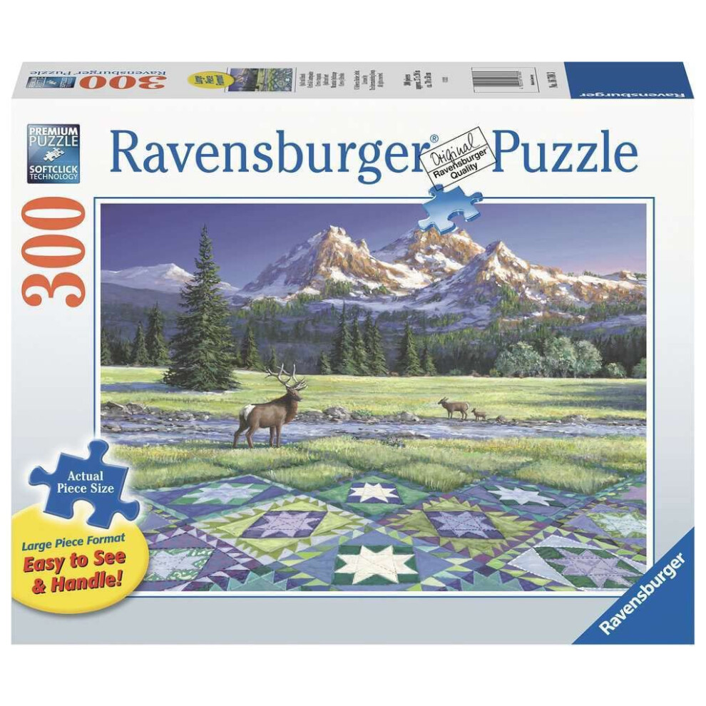 Ravensburger Mountain Quiltscape 300 Piece Large Format Jigsaw Puzzle For Adults - 16788 - Every Piece Is Unique Softclick Technology Means Piec