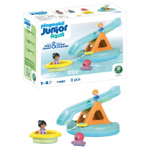PLAYMOBIL Junior 71687 Insel mit Wasserrutsche, Badespielzeug, Ab 12 Monaten
