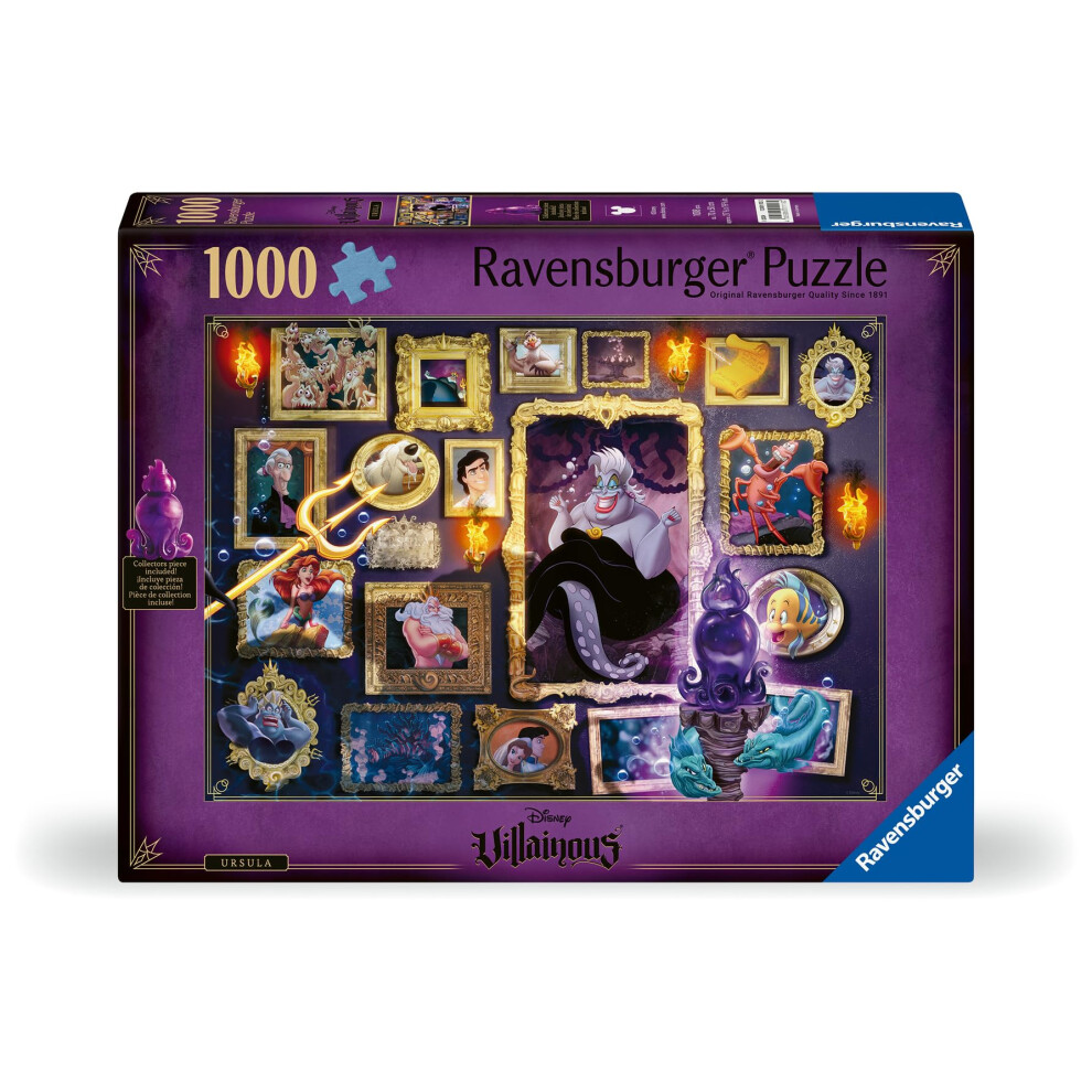 Ravensburger Disney Villainous: Ursula And Figurine 1000 Piece Jigsaw Puzzle For Adults - Every Piece Is Unique Softclick Technology Means Pieces Fit Togethe
