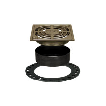 Kit de grelha de chuveiro Schluter Kerdi-Drain Contour com flange de ligao de inclinao integrado - Ideal para chuveiros de azulejo - Tamanho