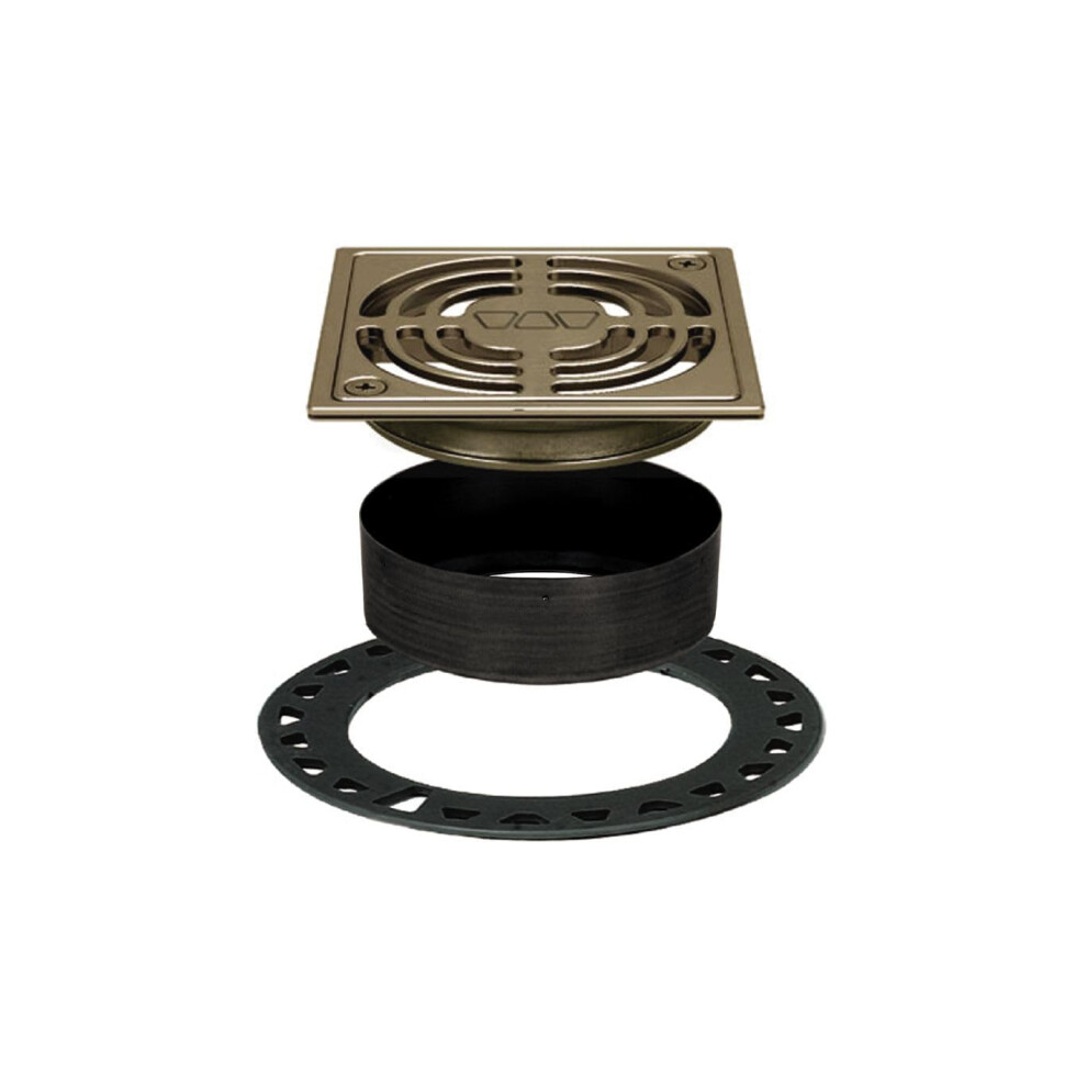 Schluter Kerdi-Drain Contour Shower Grate Kit With Integrated Slope Bonding Flange - Ideal For Tile Showers - 4"""" Grate Size Square Brushed Nic 4011832168765