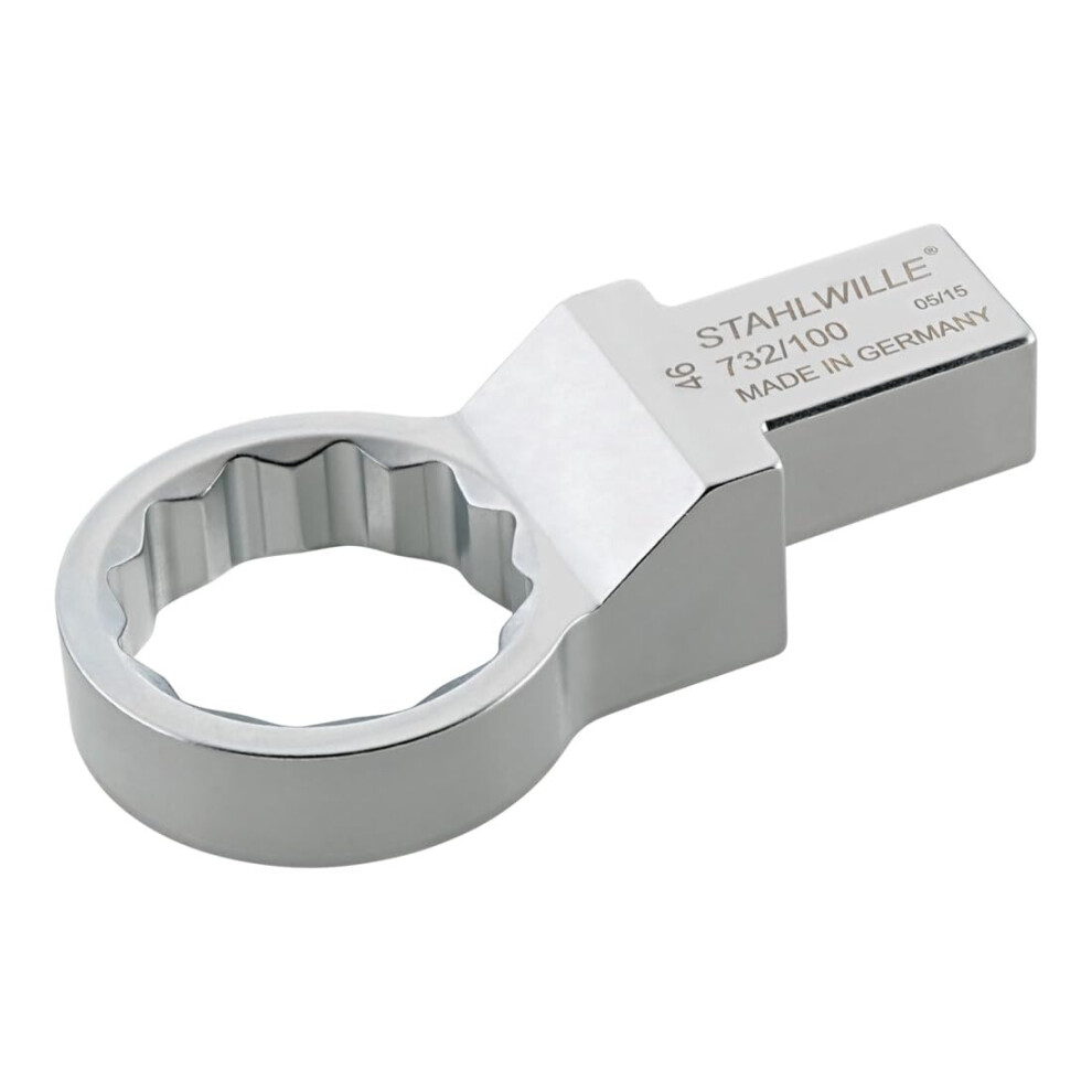 Stahlwille 58621020 5/16"""" Ring Insert Tool for Torque Wrenches  9mm x 12mm Rectangular Drive  Chrome-Plated  Bi-Hex Profile  AS-Drive  Secure Fi