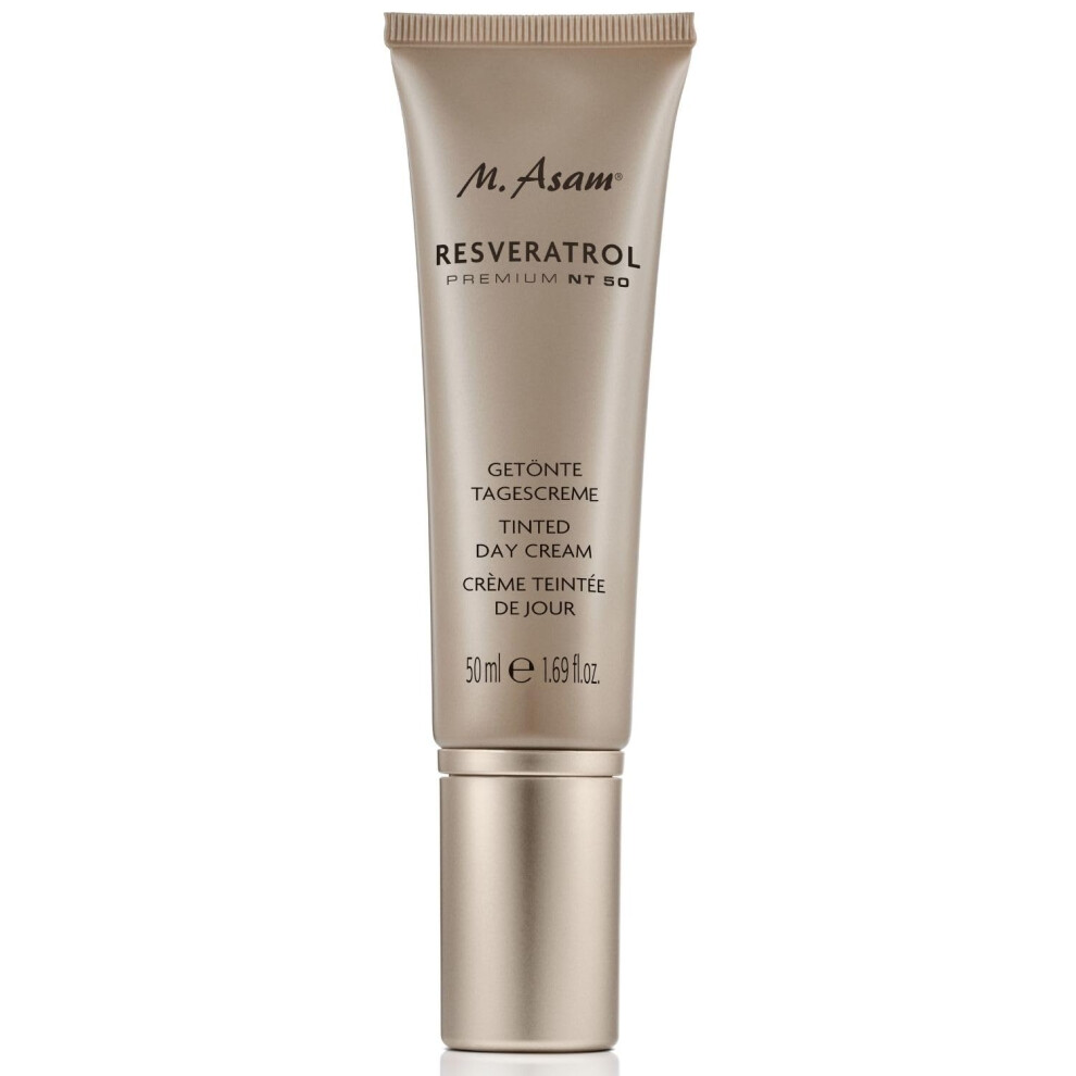 M. Asam Cream Resveratrol Premium Nt50 Tinted Day (1.69 Fl Oz) - With Hyaluronic Acid Anti-Aging Face For Women Lightweight Makeup & Mois