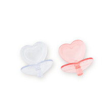 Corolle - Acessório de Chupeta em Forma de Coração para Bonecas 14-17", 2 Peças, Transparente/Rosa (140370)