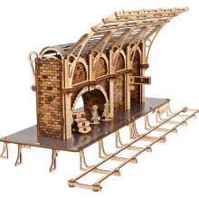 UGEARS Harry Potter Gleis 9 3D-Puzzle  Holzmodellbaustze fr Erwachsene zum Bauen  Mechanischer Holzmodellbausatz  Kompatibel mit Ugears Hogwarts