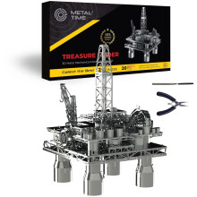 METAL-TIME Offshore Drilling Rig Model Metal Model Kits Offshore Platform 3D Metal Puzzle Treasure Researcher Mechanical Model Kit to Build