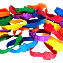 Dondor Pfotenabdruck-Gummiarmbnder You are Pawsome, Gummi-Armband, Partygeschenke (YOU ARE PAWSOME  24 Stck)