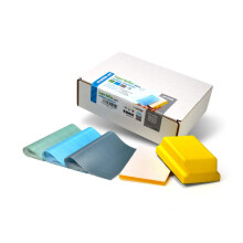 Kit inicial de folhas de polimento flexveis Super Buflex SP19160 K2000 - K3000 15 folhas + 1 almofada de interface + 1 bloco de mo