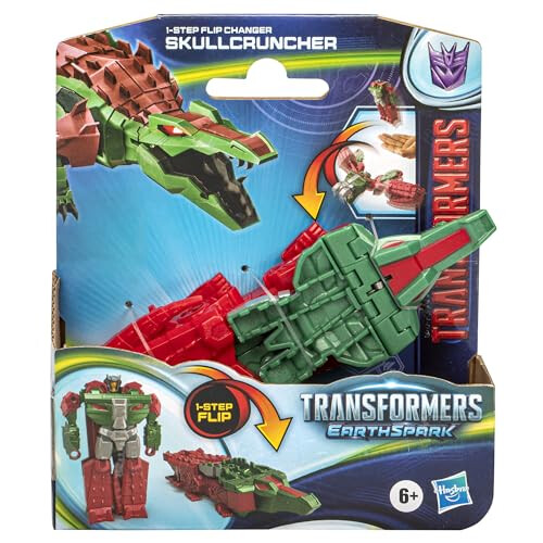 Transformers Transformers EarthSpark 1-Step Flip Changer Skullcruncher, 4-Inch Robot Actiefiguur 2