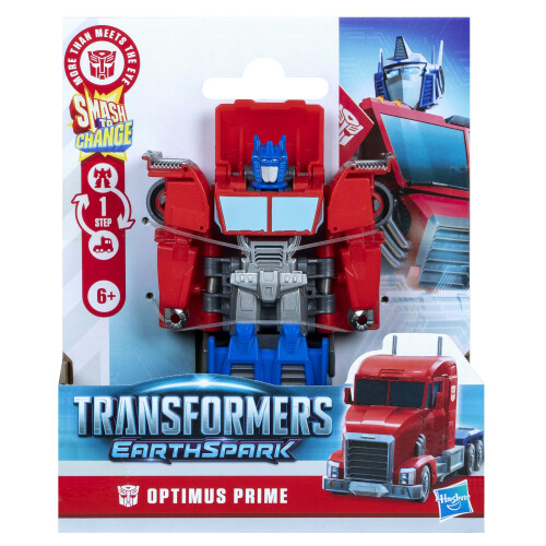 Transformers Transformers EarthSpark 1-Step Smash Changers Optimus Prime 10 cm Actiefiguur 1