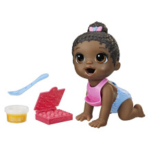 Baby Alive Lil Snacks Puppe isst und kackt Snack-Thema, 8-Zoll-Babypuppen-Snackbox-Formspielzeug fr Kinder ab 3 Jahren, schwarzes Haar