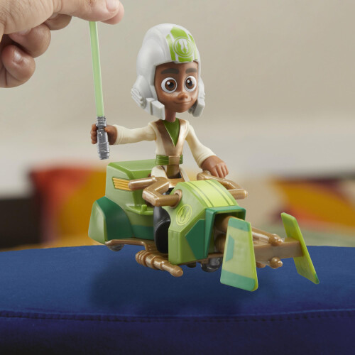 Star Wars: Young Jedi Adventures Speeder Adventure Pack Pacote com 3 bonecos de ao e veculos Brinquedos pr-escolares em escala de 4 polegadas 2