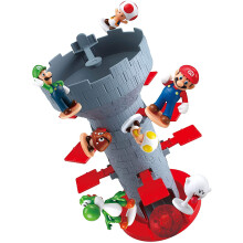 Epoch Games Super Mario Blow Up! Shaky Tower Balancing Game - Tabletop Skill and Action Game with Collectible Super Mario Action Figures (Pack of