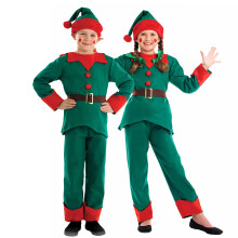 fun shack Kinder-Elfenkostm fr Jungen und Mdchen, Weihnachts-Elfen-Outfit fr Kinder, festliches Elfen-Verkleidungskostm, Gre L