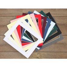 Frame Company Pack of 10 Passe-partouts 20x16 for Image Size 16x12 Blanco V-Groove