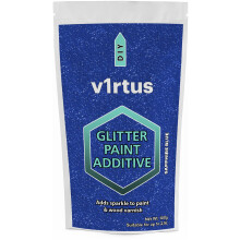 V1RTUS Sapphire Blue Holographic Glitter Paint Crystal Additive 100g / 3.5oz for Acrylic Latex Emulsion - use Interior/Exterior - Wall Ceiling