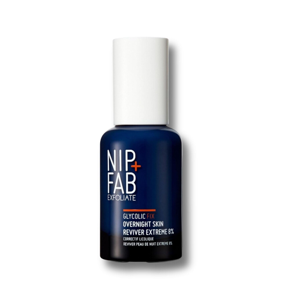 Nip+Fab Glycolic Fix Overnight Skin Reviver Extreme 8% 1.52 Fl Oz Face Skin Exfoliant With Lactic Acid And Special Formula To Soften Hydrate A